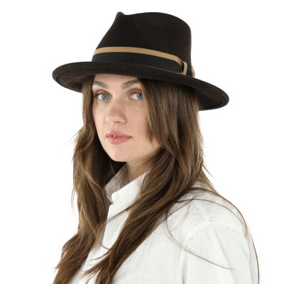 Hoeden - Gårda Belluno Crushable Wool felt Fedora (bruin)