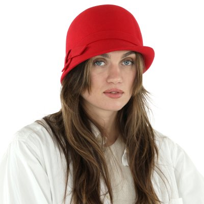 Hoeden - Gårda Ofena Wool Cloche (rood)