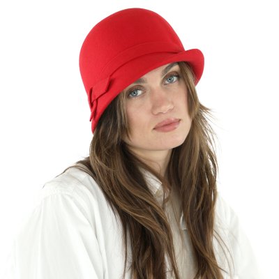 Hoeden - Gårda Ofena Wool Cloche (rood)