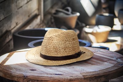 Hoeden - Gårda Pampaneria Raffia Fedora (naturel)