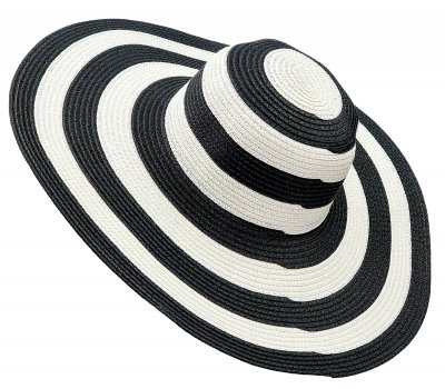 Hoeden - Gårda Strohoed (zwart/wit)