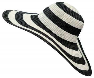 Hoeden - Gårda Strohoed (zwart/wit)