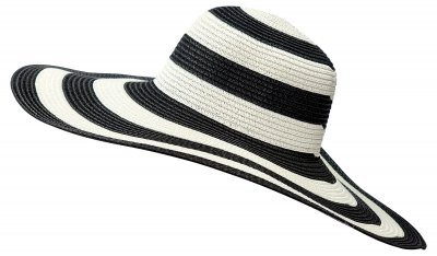 Hoeden - Gårda Strohoed (zwart/wit)