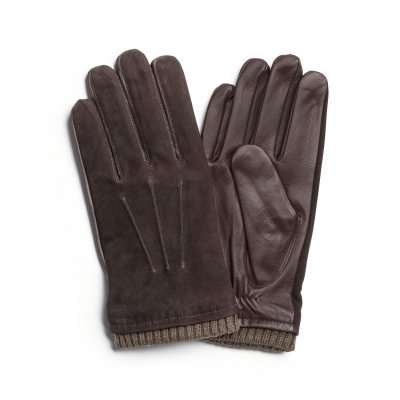 Handschoenen - HK Men's Touch glove Lamb suede/Lamb nappa, Wool blend lining (bruin)