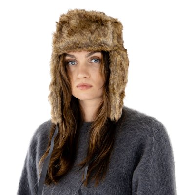 Pilotenmuts - Trapper Hat with Faux Fur (Bruin)
