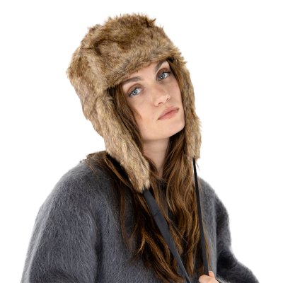 Pilotenmuts - Trapper Hat with Faux Fur (Bruin)