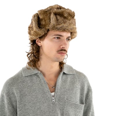 Pilotenmuts - Trapper Hat with Faux Fur (Bruin)
