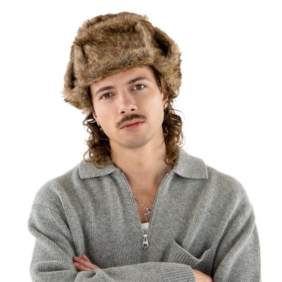 Pilotenmuts - Trapper Hat with Faux Fur (Bruin)