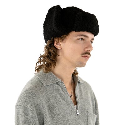 Pilotenmuts - Gårda Angora Trapper Hat (zwart)