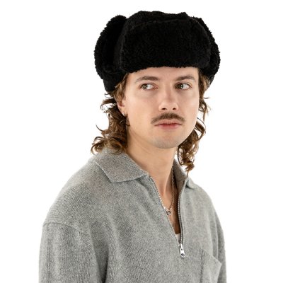 Pilotenmuts - Gårda Lycksele Trapper hat (zwart)