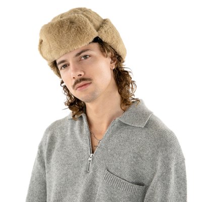 Pilotenmuts - Gårda Faux Fur Trapper Hat (lichtbruin)