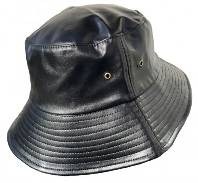 Hoeden - Gårda Faux Leather Bucket (zwart)