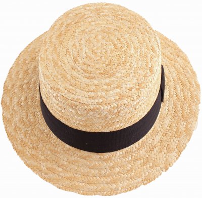 Hoeden - Gårda Capri Boater Black Band (naturel)