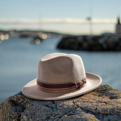 Hoeden - Gårda Montefalco Fedora Wool Hat (beige)