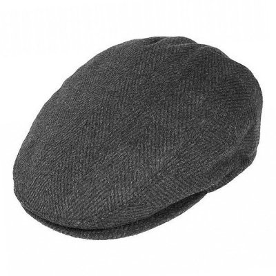 Flat cap - Jaxon Herringbone Flat Cap (donkergrijs)