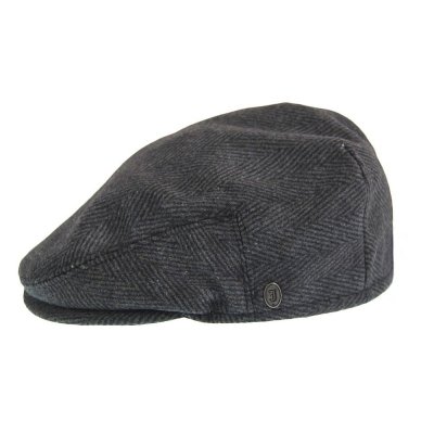 Flat cap - Jaxon Herringbone Flat Cap (donkergrijs)