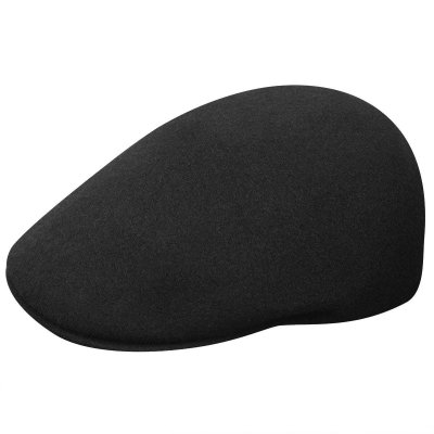 Flat cap - Kangol Seamless Wool 507 (zwart/goud)