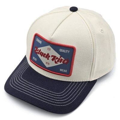 Kap - Black River Atlanta Cotton Snapback (gebroken wit/marineblauw)