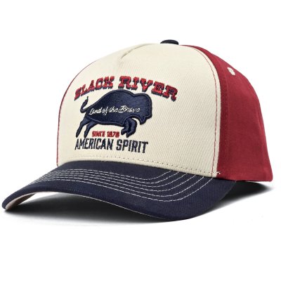 Kap - Black River Buffalo Trucker (crème/rood/blauw)