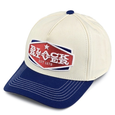 Kap - Black River Cincinnati Cotton Snapback (offwhite/blauw)