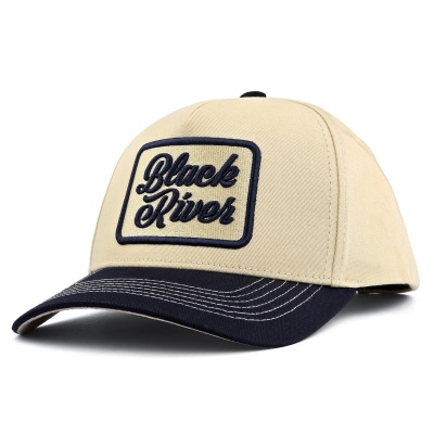 Kap - Black River Denver Cotton Snapback (crème/marineblauw)