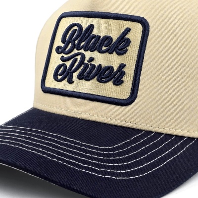 Kap - Black River Denver Cotton Snapback (crème/marineblauw)