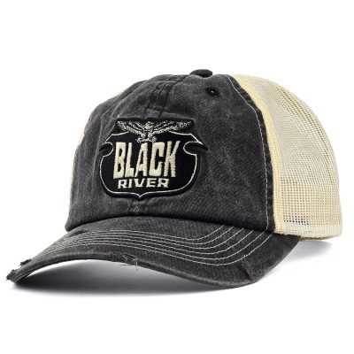 Kap - Black River Eagle Washed Trucker (zwart/crème)