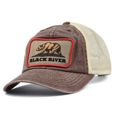 Kap - Black River Grizzly Washed Trucker (bruin/room)