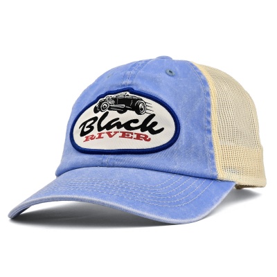 Kap - Black River Hot Rod Washed Trucker (lichtblauw/room)