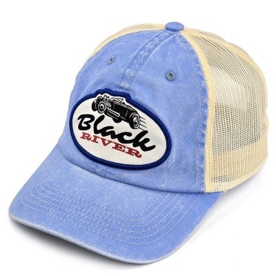 Kap - Black River Hot Rod Washed Trucker (lichtblauw/room)