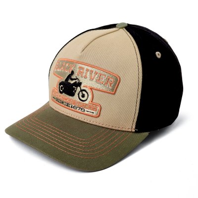 Kap - Black River Motorcycle Trucker (beige/zwart/groen)