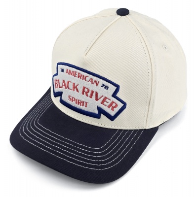 Kap - Black River Nashville Cotton Snapback (gebroken wit/marineblauw)