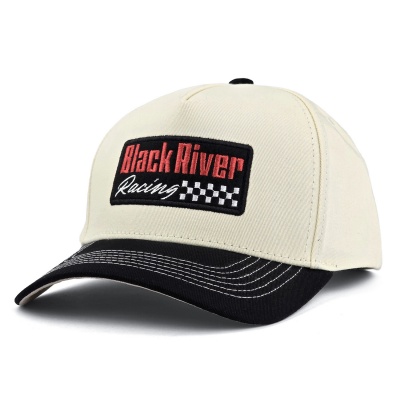 Kap - Black River Racing Cotton Snapback (offwhite/zwart)