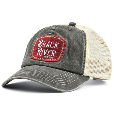 Kap - Black River Spokane Washed Trucker (olijfgroen/room)