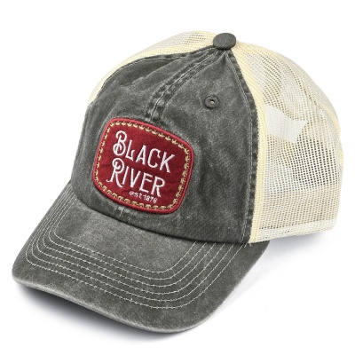 Kap - Black River Spokane Washed Trucker (olijfgroen/room)