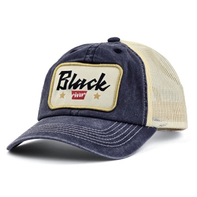 Kap - Black River Toledo Washed Trucker (marineblauw/crème)