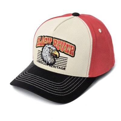 Kap - Black River Falcon Trucker (crème/rood/zwart)