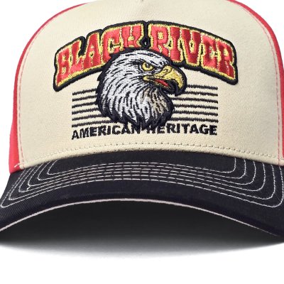 Kap - Black River Falcon Trucker (crème/rood/zwart)