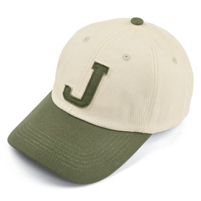 Kap - Gårda Letter Cap 'J' (crème/mosgroen)