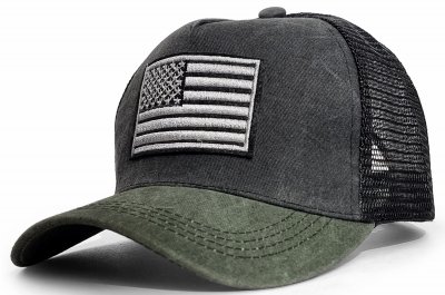 Pet - Gårda Flag Denim Trucker Cap (zwart/groen)