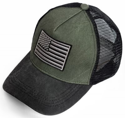 Pet - Gårda Flag Denim Trucker Cap (groen/zwart)