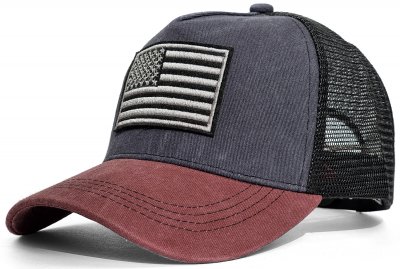 Pet - Gårda Flag Denim Trucker Cap (blauw/rood)