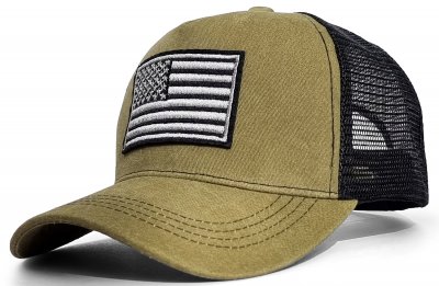 Pet - Gårda Flag Denim Trucker Cap (olijf)
