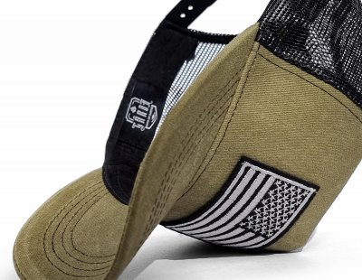 Pet - Gårda Flag Denim Trucker Cap (olijf)