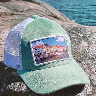Caps - Gårda Velvet Trucker Copenhagen (groente/wit)