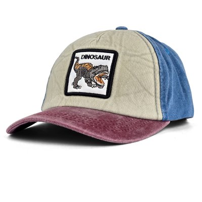 Cap Kind - Gårda Dinosaur Cap (beige/blauw/rood)