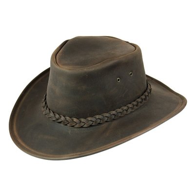 Hoeden - Jaxon Hats Crushable Leather Outback (bruin)