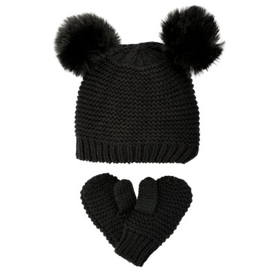 Muts en wanten Kinderen - Gårda Målilla Knitted Set (zwart)