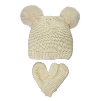 Muts en wanten Kinderen - Gårda Målilla Knitted Set (wit)