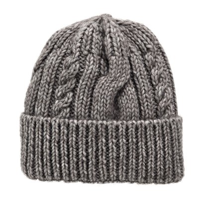 Muts - Gårda Bormio Cable Knit Wool Mix Beanie (grijs/beige)